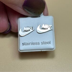 Silver Stainless Steel Stud Earrings